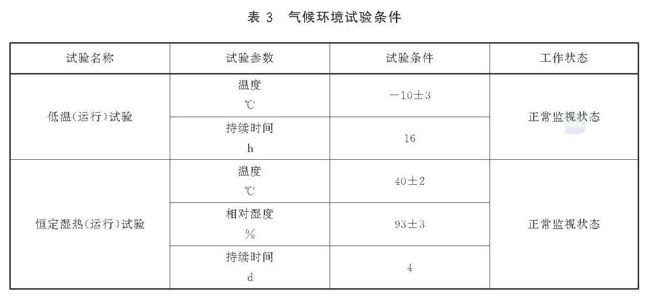 表3 气候环境试验条件