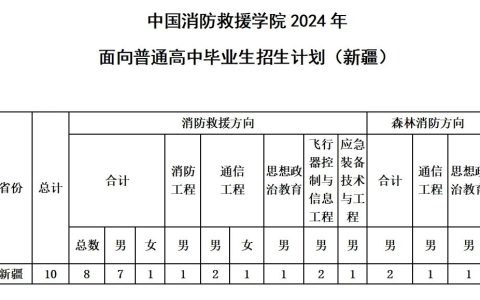 新疆维吾尔自治区2024年中国消防救援学院招收普通高中毕业生报考指南