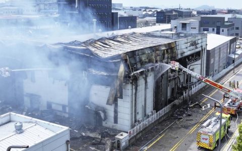韩国电池厂火灾致22人遇难，其中19人为中国公民