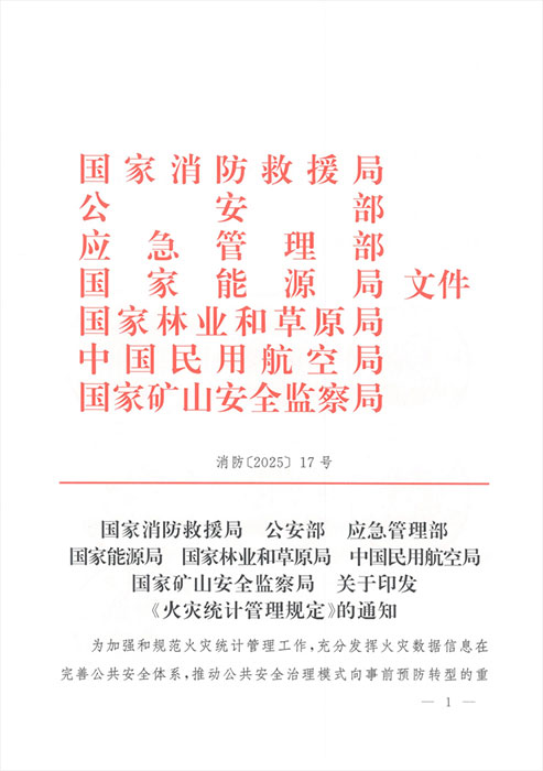 火灾统计管理规定（消防〔2025〕17号）